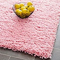 Hand-woven Bliss Pink Shag Rug (5' x 8')