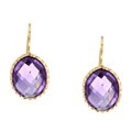 Zoe B 14k Gold over Sterling Silver Amethyst Earrings