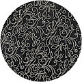 Hand-tufted Painterly Black Wool Rug (8' Round)