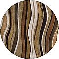Hand-tufted Painterly Brown Wool Rug (8' Round)