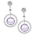 Zoe B 14k Gold and Sterling Silver Amethyst Earrings