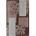 Hand-tufted Retro Chic Mushroom Floral Squares Rug (3'6 x 5'6)