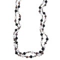 Zoe B Sterling Silver Pearl and Multi-gemstone 64-inch Necklace (5-10.5 mm)