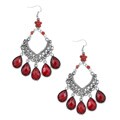 Hermosa Silvertone Rhinestone and Acrylic Chandelier Earrings