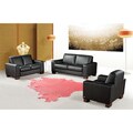 Italia Designs Black Leather Sofa Set