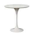 Immer White Wood and Steel Mid-Century End Table