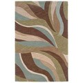 Hand-tufted Blue/ Brown Abstract Rug (7'9 x 9'9)