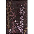 Hand-tufted Lavish Plum Floral Rug (5' x 8')