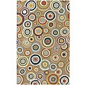 Hand-tufted Contemporary Multi Colored Circles Geometric Dazed New Zealand Wool Rug (3'3 x 5'3)
