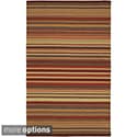 Hand-crafted Casual Multi Striped Wool Rug