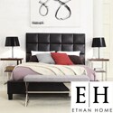 ETHAN HOME Sarajevo King-Sized Dark Brown Faux Leather Bed