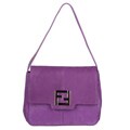 Fendi Purple Leather Shoulder Bag