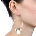 Alexa Starr Amazonite and Shell Hoop Earrings