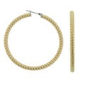 Goldtone Ion-plated Stainless Steel 50-mm Rope Hoop Earrings