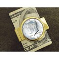 American Coin Treasures JFK Half Dollar Goldtone Moneyclip