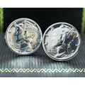 American Coin Treasures Silver Mercury Dime Cuff Links