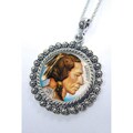 Colorized Buffalo Nickel 24-inch Chain Blossom Pendant