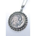 American Coin Treasures Buffalo Nickel Silvertone Blossom Pendant