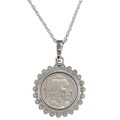 American Coin Treasures Buffalo Nickel Silvertone Blossom Pendant