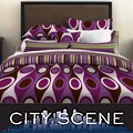 City Scene Retro Radar Purple King-size 3-piece Duvet Cover Set