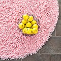 Hand-woven Bliss Pink Shag Rug (4' Round)