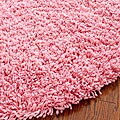 Hand-woven Bliss Pink Shag Rug (6' Round)