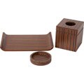Black Zebraic Wood Bathroom Accessory Set