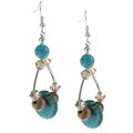 Crystale Silverplated Turquoise, Jasper and Crystal Earrings