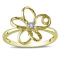 10k Yellow Gold Diamond Accent Flower Ring