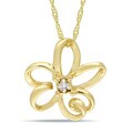 10k Yellow Gold Diamond Accent Flower Necklace