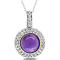 New York Gems Sterling Silver Amethyst and Cubic Zirconia Necklace