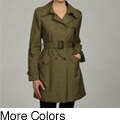anne Klein Womens Belted Rain Trench
