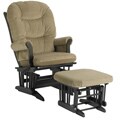 Dutailier Ultramotion Multi-position Light Brown Microfiber Glider Chair/ Ottoman Set