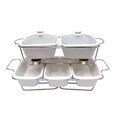 Le Chef White Ceramic Bakeware Set with Serving Trays