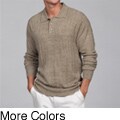Geoffrey Beene Men's Crew Neck 3-button Sweater FINAL SALE