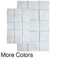 Checks Collection Cotton 2-piece Bath Rug Set