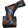 Dmitry Men's Silk Grey Striped Tie