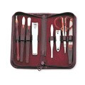 Cala Genuine Leather Red Case Manicure Set