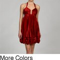 Issue New York Women's Halter V-neck Bubble Hem Cocktail Dress