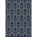 Impressions Navy Abstract Rug (5'5 x 7'7)