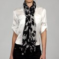 Alexander Del Rossa Black/ White Animal-print Scarf