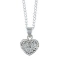 Crystale Silvertone Created Stone Heart Necklace