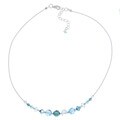 Crystale Silverplated Shades of Blue Crystal Necklace