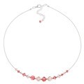 Crystale Silvertone Pink Crystal Necklace