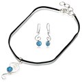 Sterling Silver 'Bella' Blue Created Opal Jewelry Set (USA)