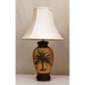 Palm Porcelain Vase Beige Table Lamp