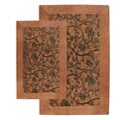 Jacquard Elegance Mocha Rugs (Set of 2) (1'9 x 2'10) (2'6 x 4'2)