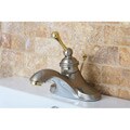 Vintage Satin Nickel/ Polished Brass 4-inch Centerset Metal Bathroom Faucet