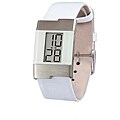 Kenneth Cole Women's Digital White Leather Strap Watch