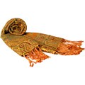 Elegant Apricot Reversible Paisley Shawl Wrap
